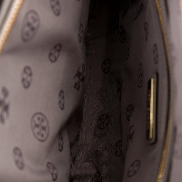 TORY BURCH Robinson Triple-Zip Satchel Saffiano Leather Grey (MSRP $550) - mint - Picture 9 of 9